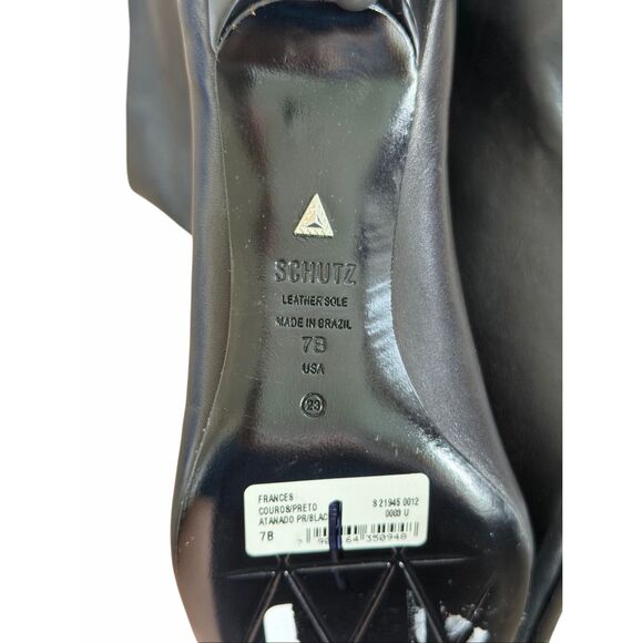 Schutz Mikki Leather Kitten Zip Booties Size 7 Pointed Toe Side Zip - Picture 7 of 8